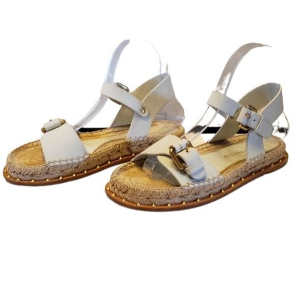 Paloma Barcelo Espadrille Studded Leather  Platform Sandals Size 36 6 - Picture 1 of 7